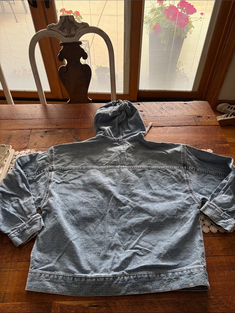 We The Free light wash denim zip hoodie Pullover. Size XS. - Picture 9 of 9